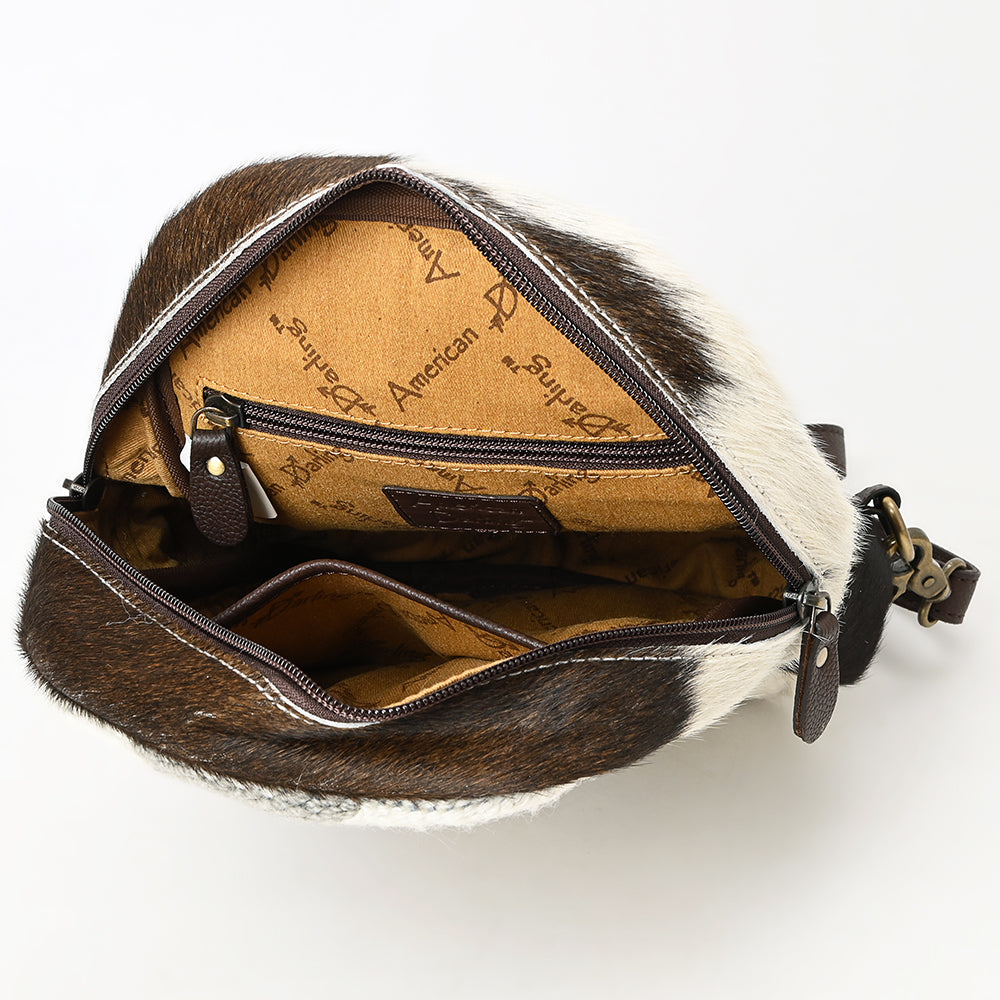 ADBGA631 American Darling Hand Woven Saddle Blanket Hair-On Cowhide Genuine Leather Sling Bag