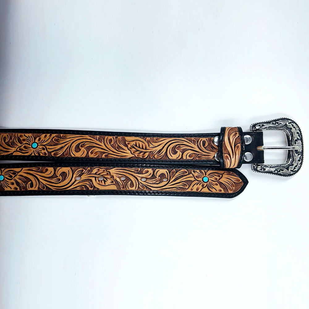 ADBLD121 Beautifully Hand Tooled Genuine American Belt Men and Women
