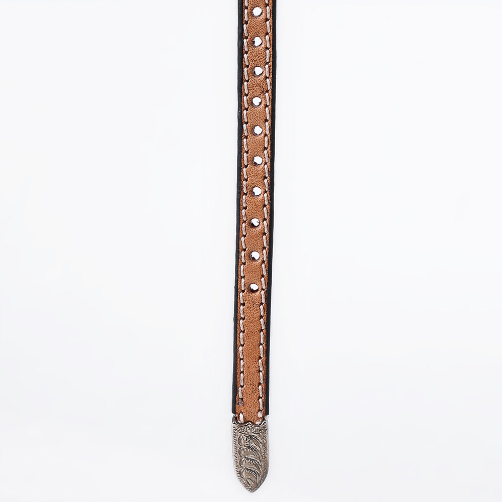 ADHTBR119 Hand tooled Genuine American Leather Hatband Unisex