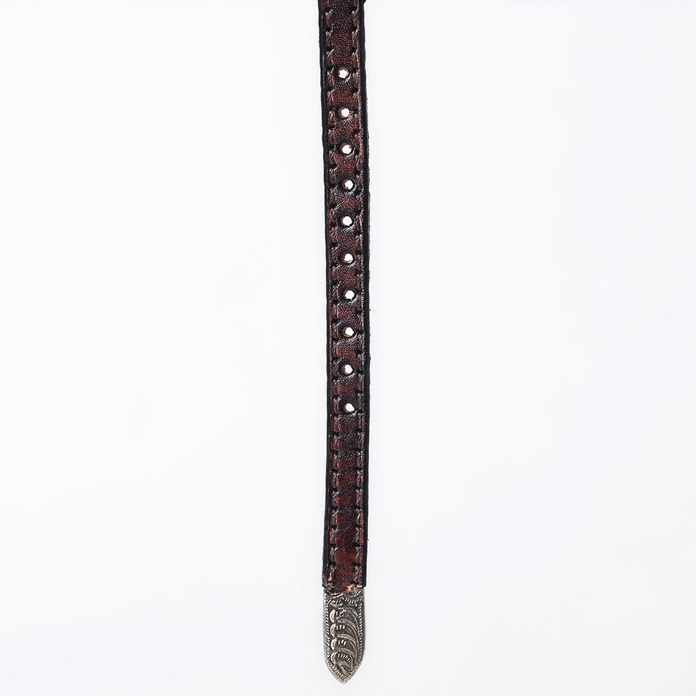 ADHTBR124 Hand tooled Genuine American Leather Hatband Unisex