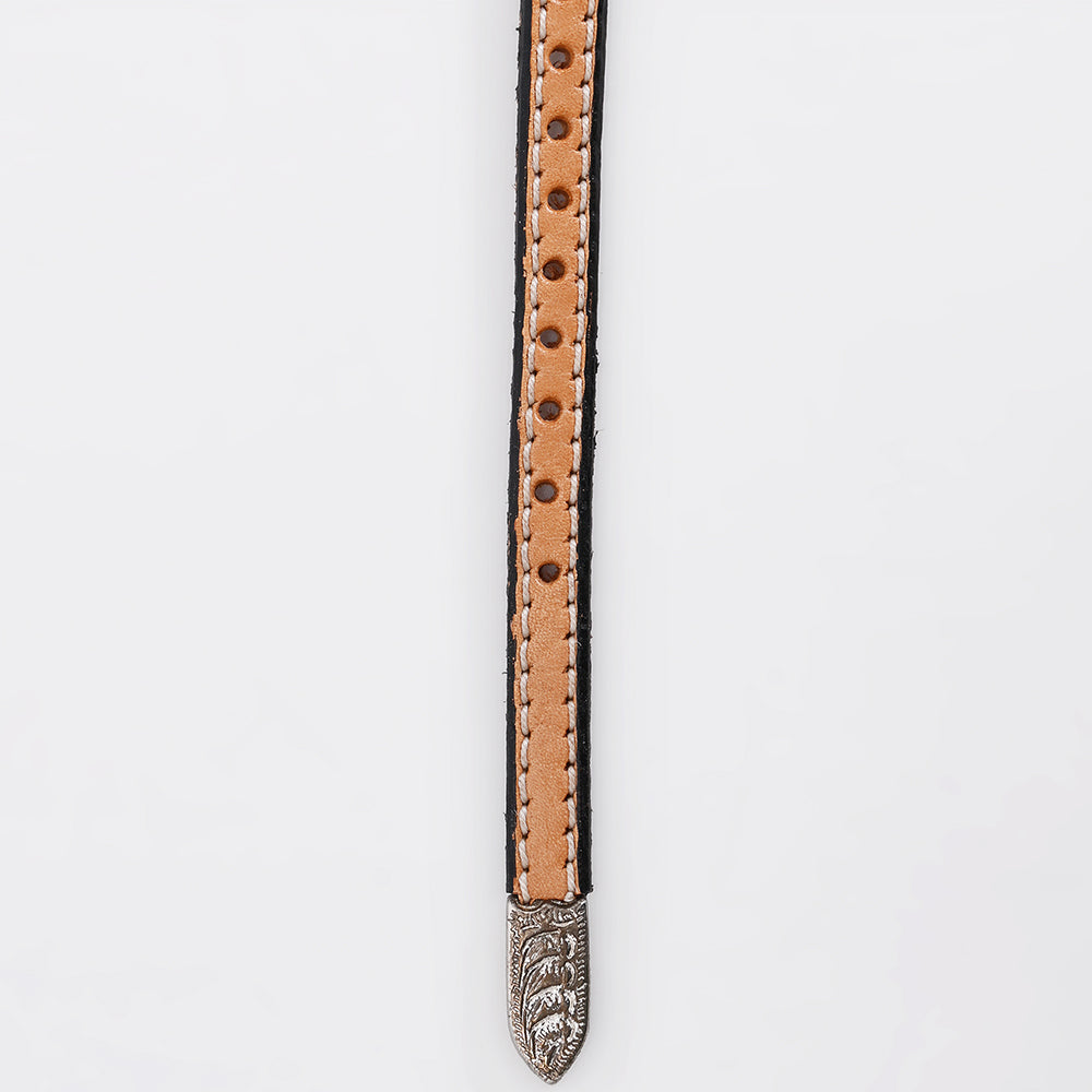 ADHTBR127 Hand tooled Genuine American Leather Hatband Unisex