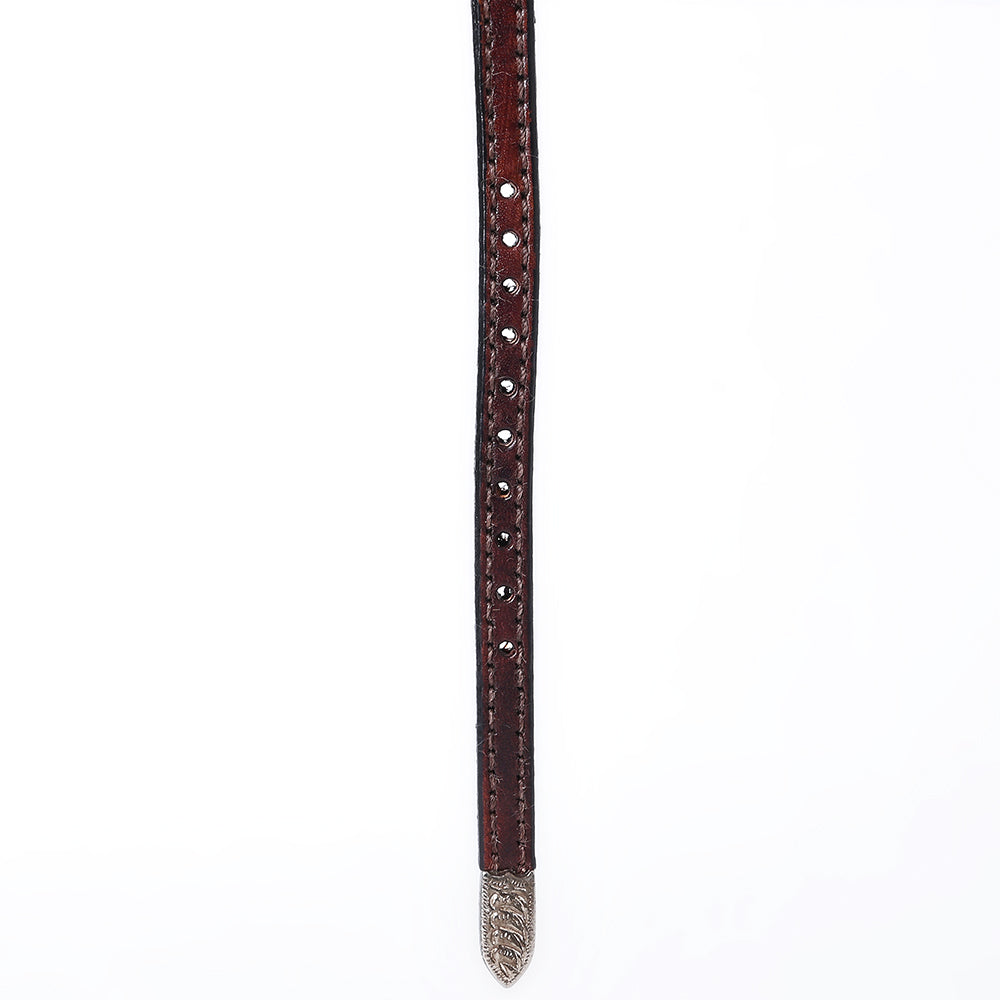 ADHTBR130 Hand tooled Genuine American Leather Hatband Unisex