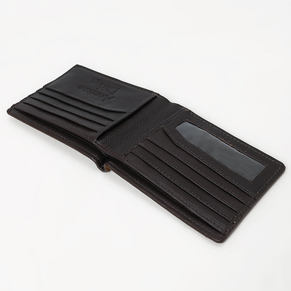ADBGM529 Genuine suede Western Bifold Wallet - Embroidered Leather Mens Cowboy Wallet