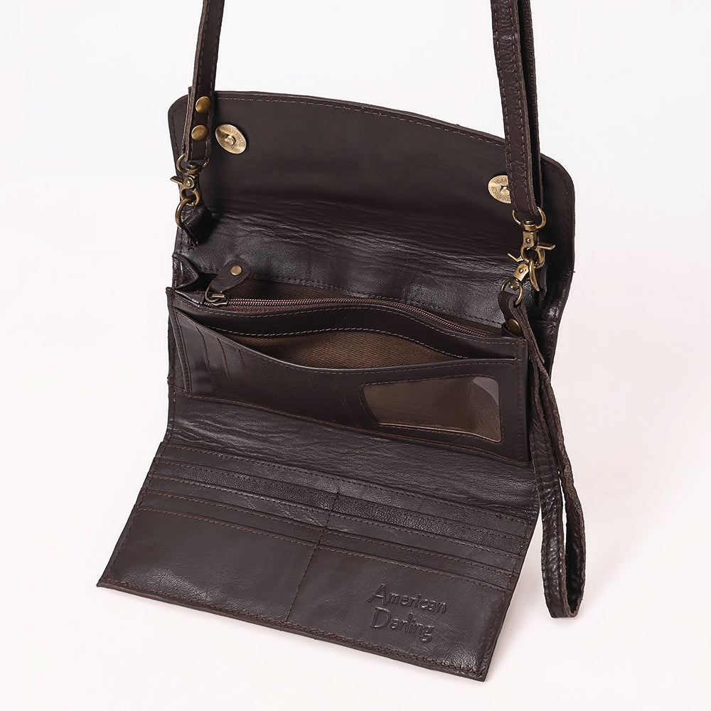 ADBGA686 American Darling Boot Stitched Suede Genuine Leather Small Cross body Bag
