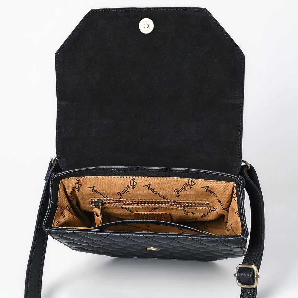 ADBGA703 American Darling Hand Tooled Quilted Genuine Leather Cross body Bag