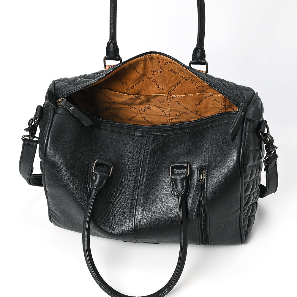 ADBG1681 American Darling Quilted Leather Speedy Bag | Hand-Tooled Floral Waist Bag