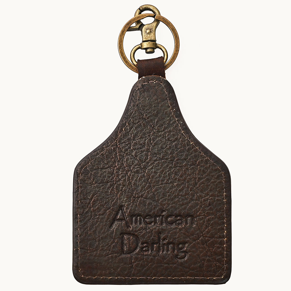 ADKRM141 American Darling Cowhide Key Ring Western Cowboys Design Hair-on Leather Tag