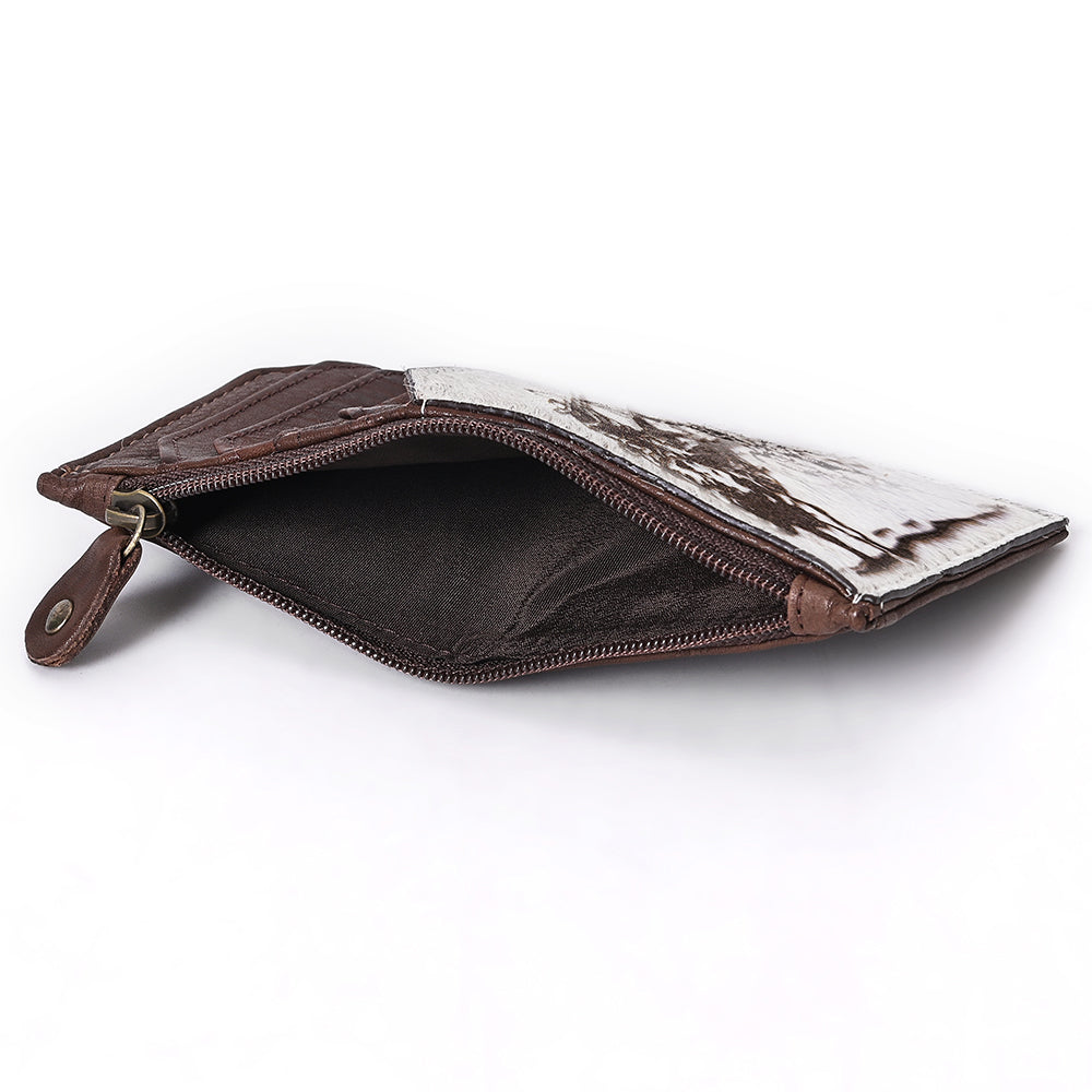 ADCCM101 Cowhide Leather Card Holder - Engraved Western Leather Slim Wallet
