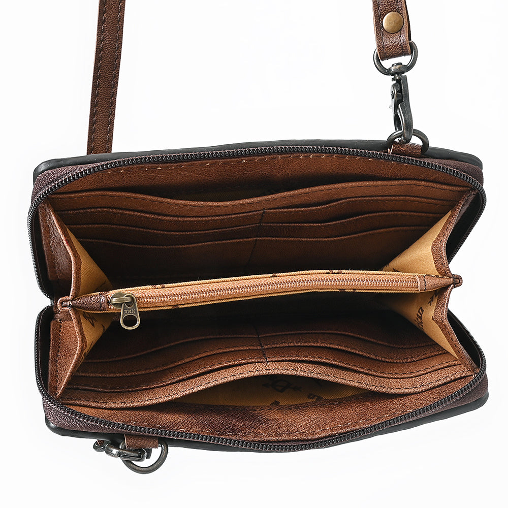 ADBG1716 American Darling Basket Weave Small Crossbody Bag | Leather Wallet Purse