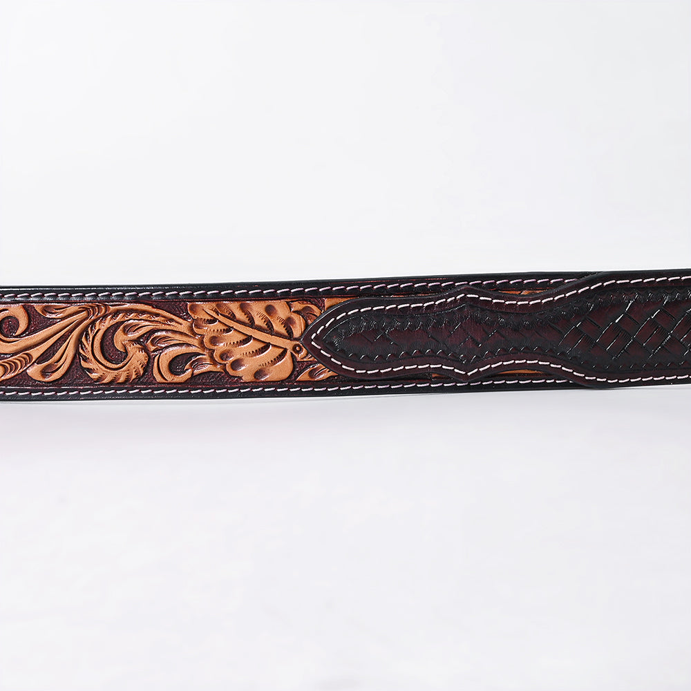 ADBLF338 Beautifully Hand Tooled Genuine American Leather Belt Men and Women
