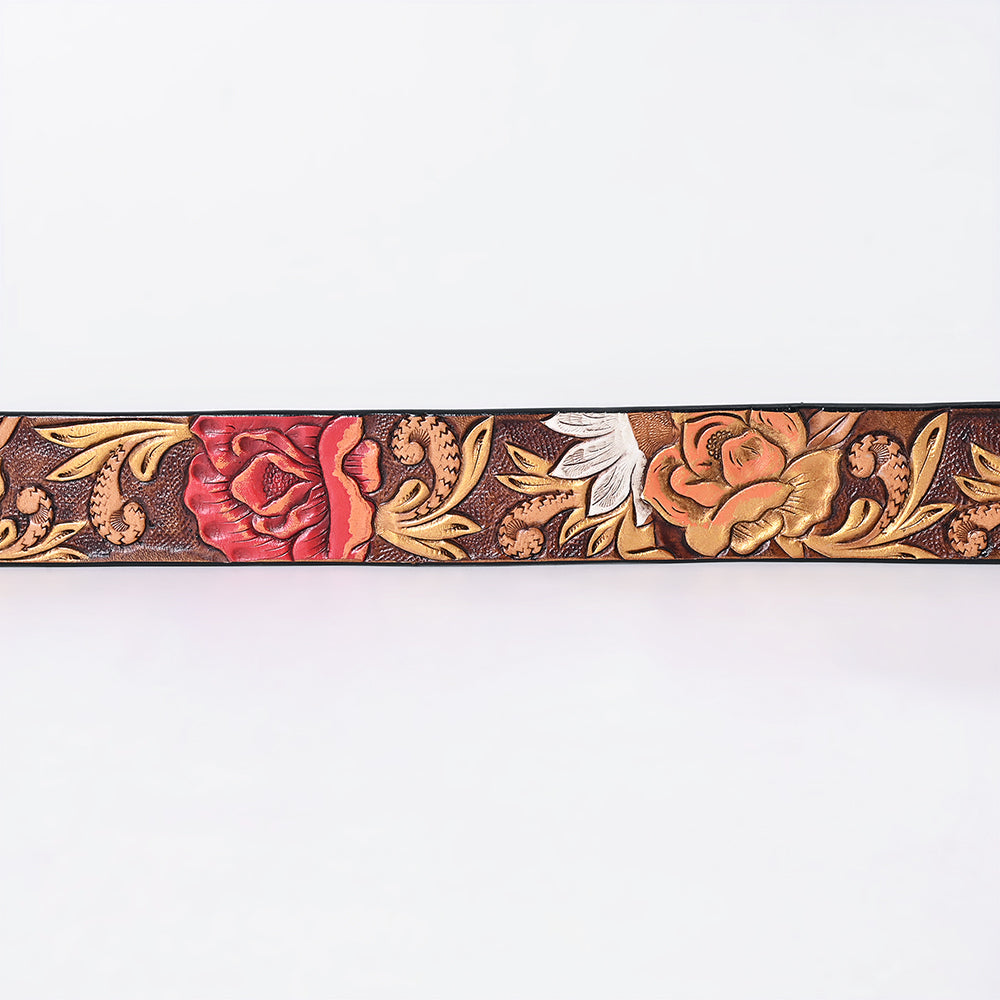 ADBLF339 Beautifully Floral Hand Tooled Genuine American Leather Belt Men and Women