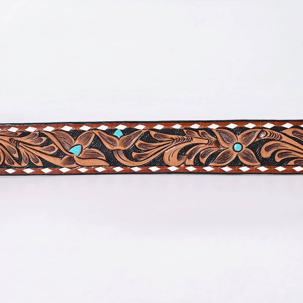 ADBLF342 Beautifully Floral Hand Tooled Genuine American Leather Belt Men and Women