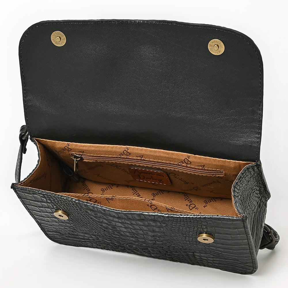 ADBG1727 American Darling Crocodile Embossed Western Leather Cross body Bag