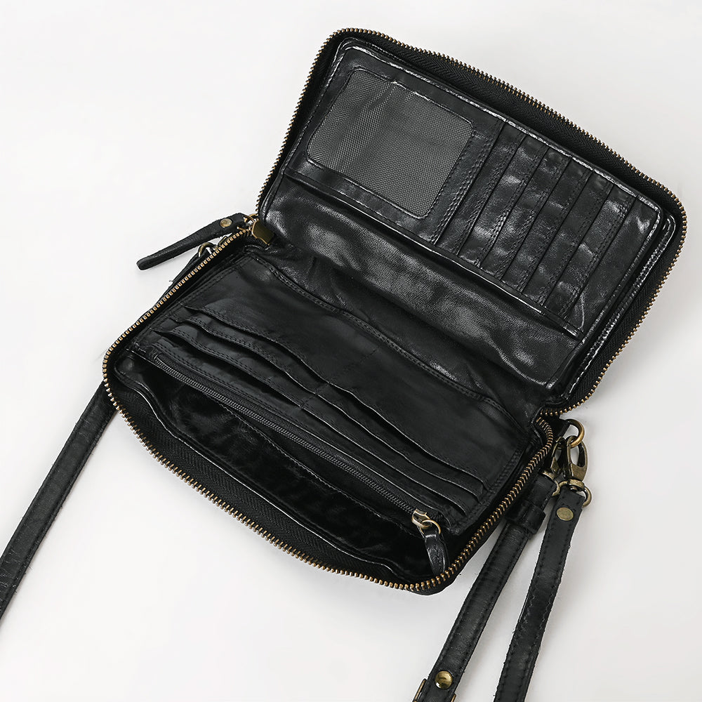SWC195BLK Organiser Genuine Western Leather Women Bag