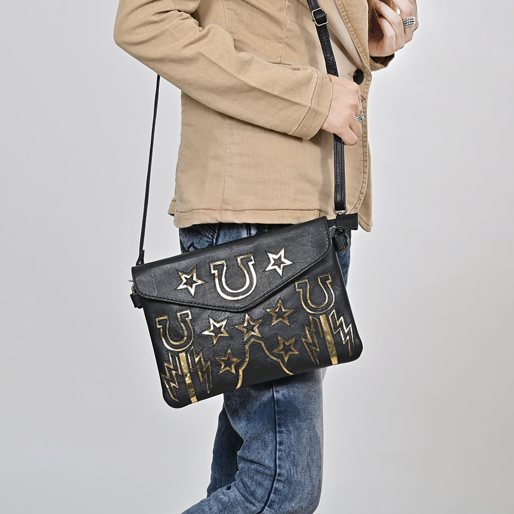 ADBG1769 American Darling Western Leather Envelop Bag - Handcrafted Vegetable-Tanned Crossbody