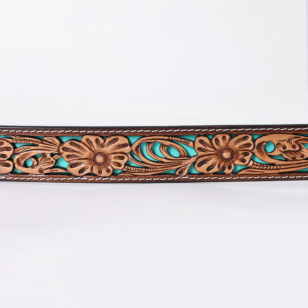 ADBLF355 Beautifully Hand Tooled Genuine American Leather Belt Men and Women