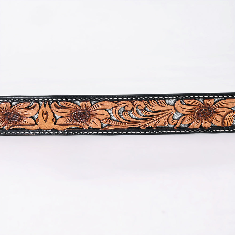 ADBLF356 Beautifully Hand Tooled Genuine American Leather Belt Men and Women
