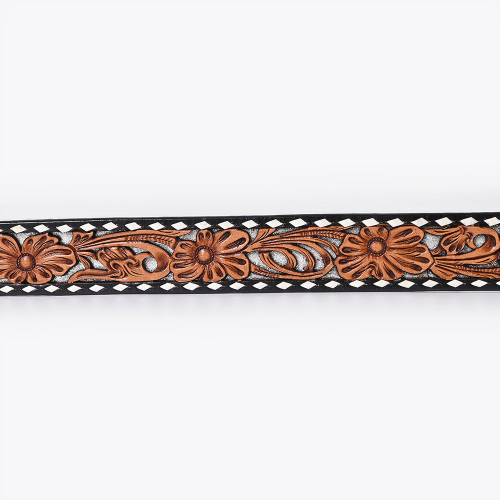 ADBLF357 Beautifully Hand Tooled Genuine American Leather Belt Men and Women
