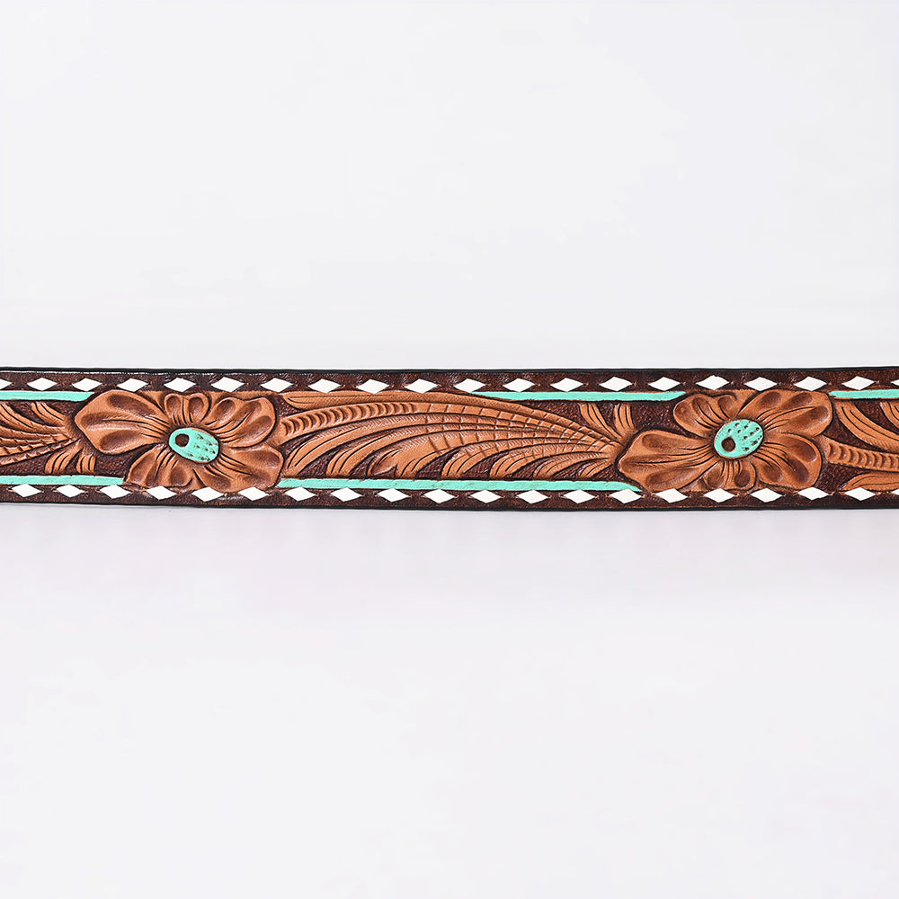 ADBLF364 Beautifully Hand Tooled Genuine American Leather Belt Men and Women