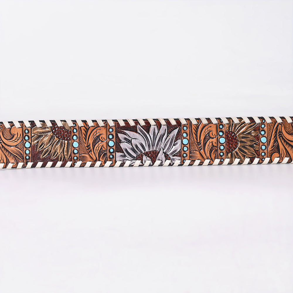 ADBLF365 Beautifully Hand Tooled Genuine American Leather Belt Men and Women