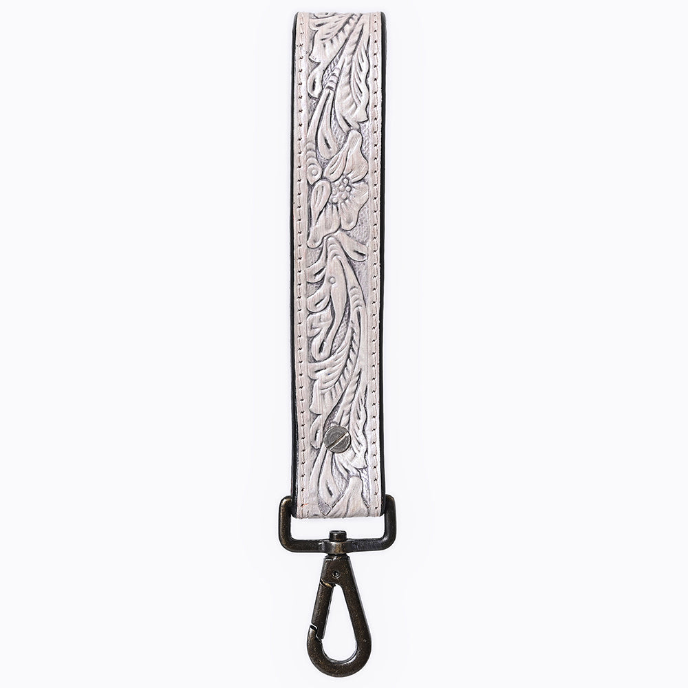 ADKR217B Hand Tooled Genuine Leather Wristlet Key Ring