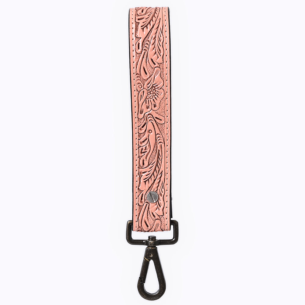 ADKR217D Hand Tooled Genuine Leather Wristlet Key Ring