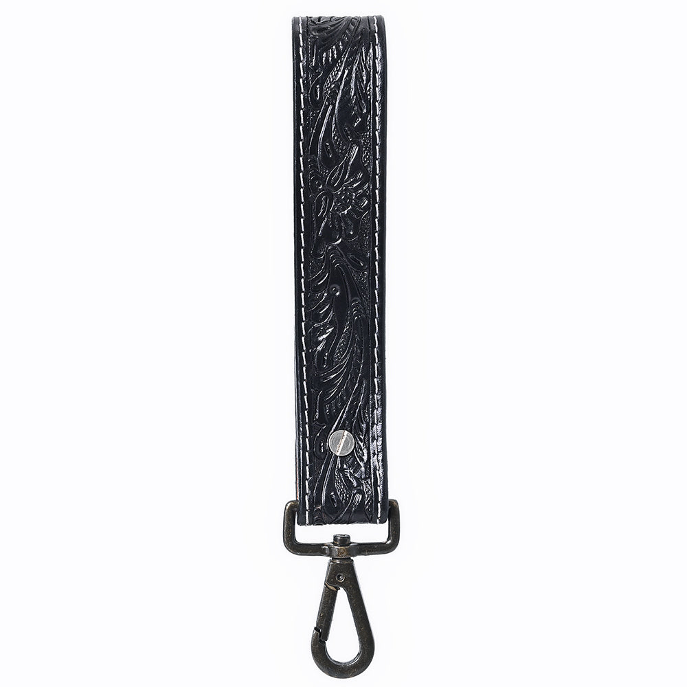 ADKR217G Hand Tooled Genuine Leather Wristlet Key Ring