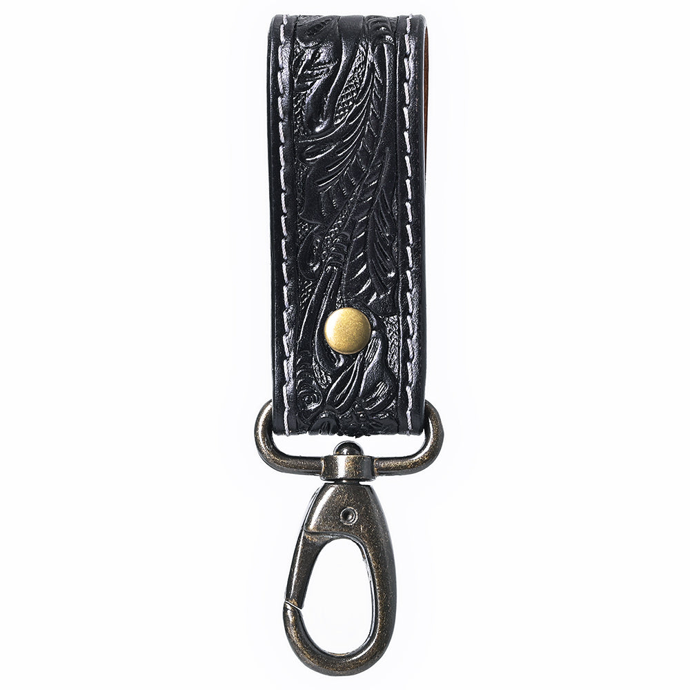 ADKR218C Hand Tooled Genuine Leather Wristlet Key Ring