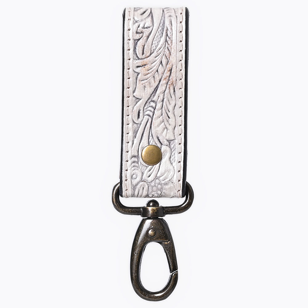 ADKR218F Hand Tooled Genuine Leather Wristlet Key Ring