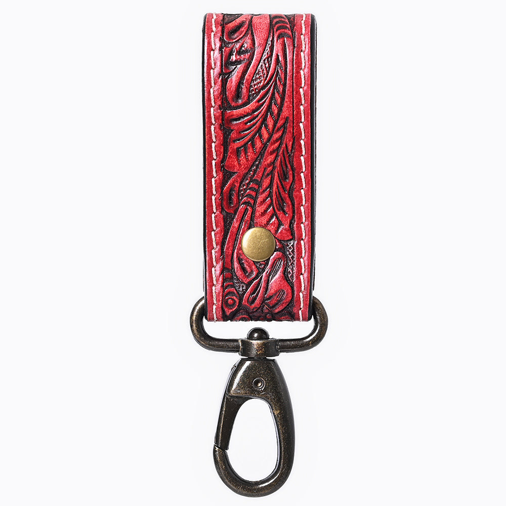 ADKR218H Hand Tooled Genuine Leather Wristlet Key Ring