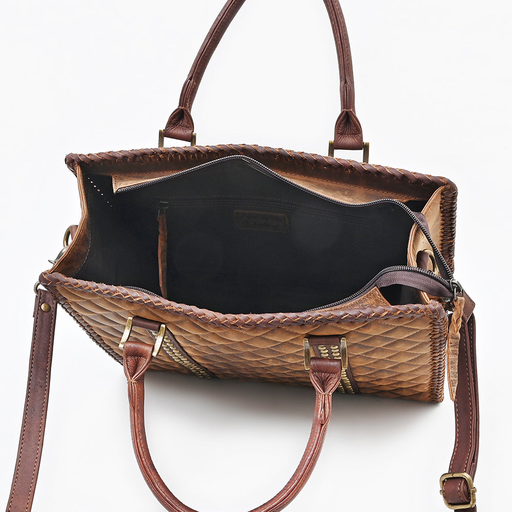 ADBGM777 American Darling Quilted Leather Studded Tote Bag with Crossbody Strap