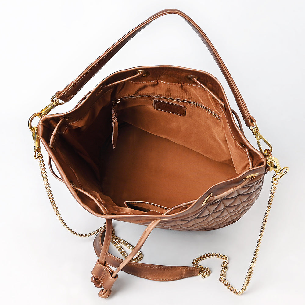 ADBGM784 Bucket Chain Strap Genuine Western Leather Women Bag