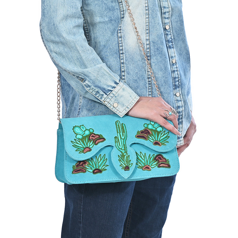 ADBGA944 American Darling Western Embroidered Genuine Suede Cross body Bag