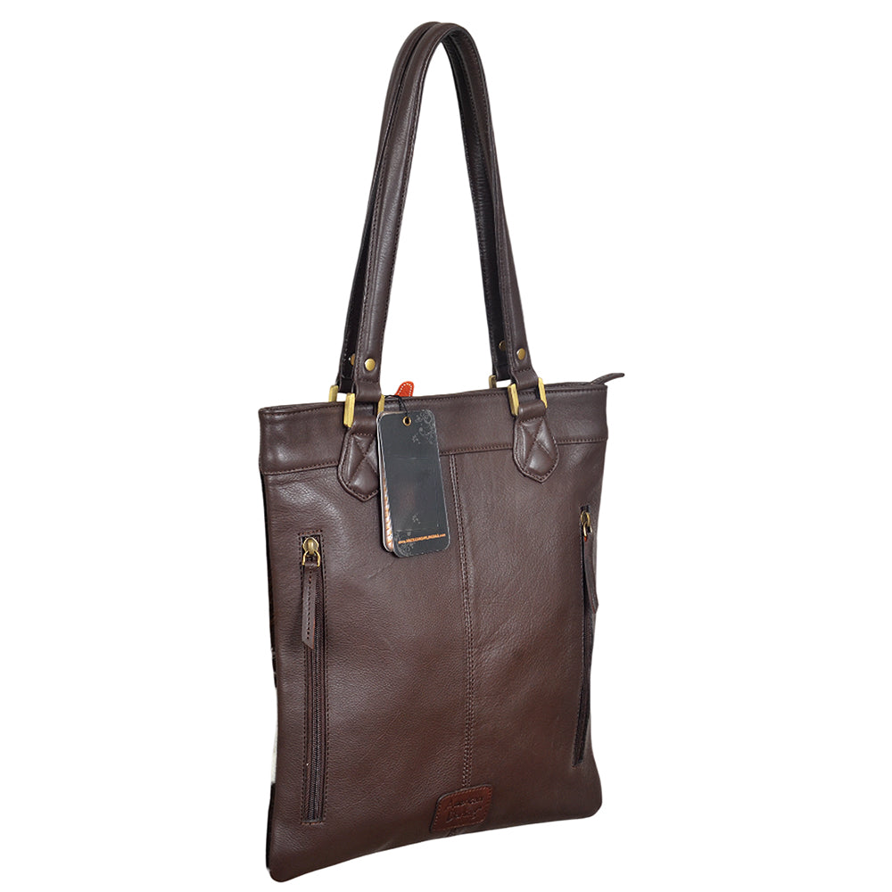 ADBGA993 Tote Hand Tooled Hair on Genuine Leather Women Bag