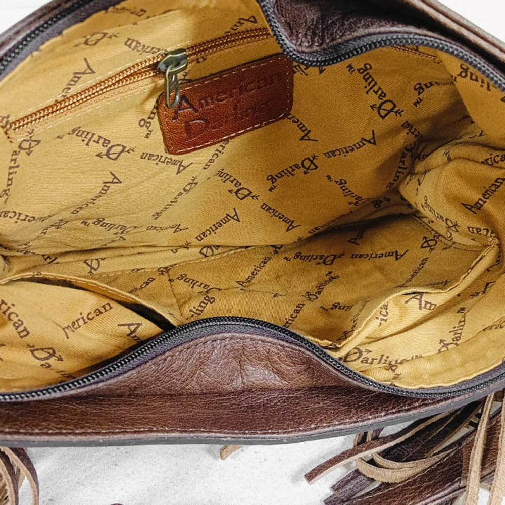 ADBG1913 Crossbody Hand Tooled Hair on Genuine Leather Women Bag