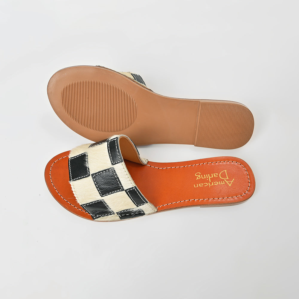 ADFT180 American Darling Genuine Leather & Hair On Slide Sandals Footwear