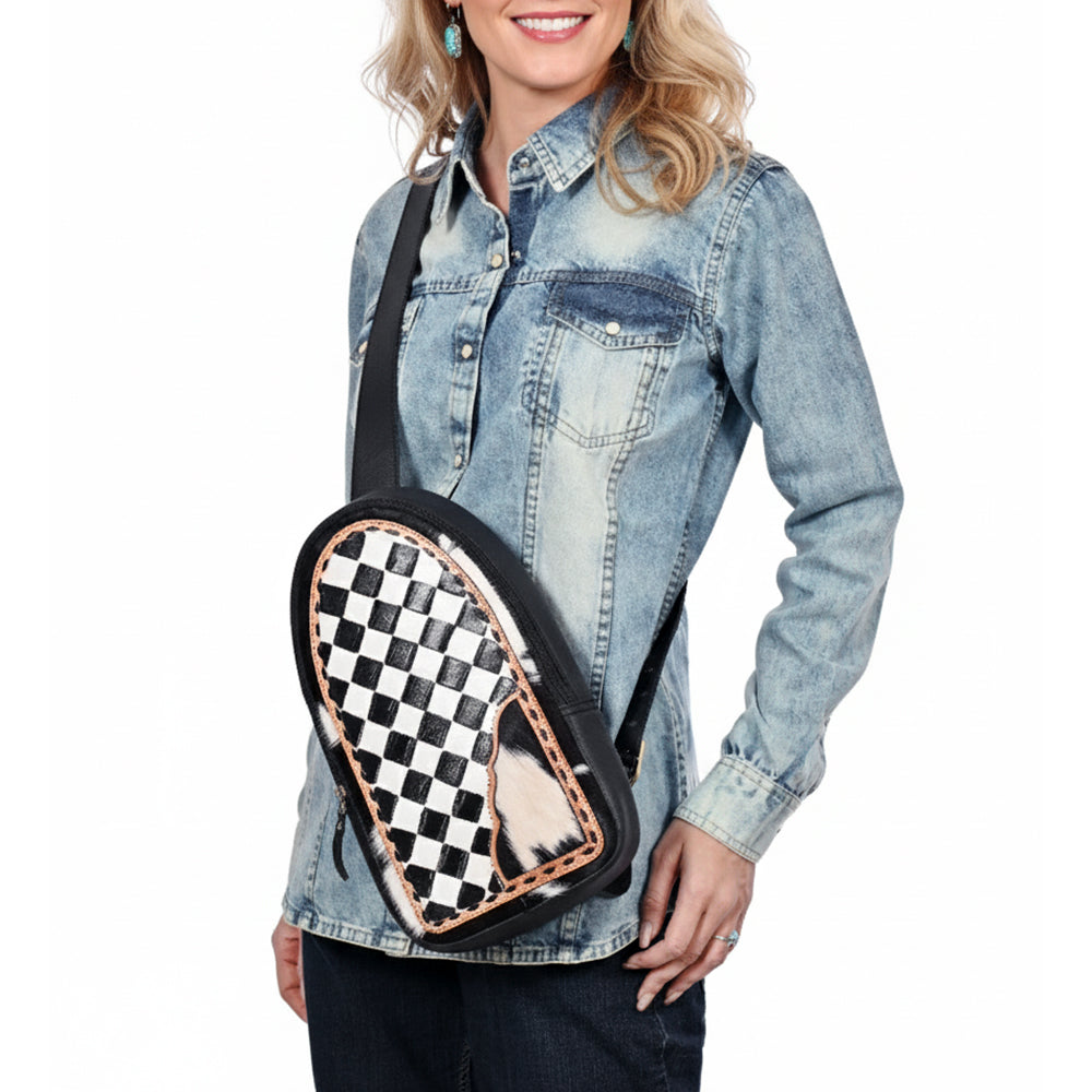 OHA164 Sling Hair On Genuine Western Leather Women Bag