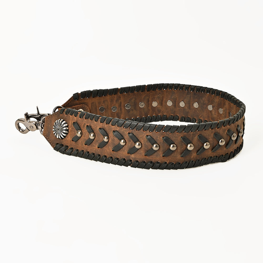 ADSTM113 American Darling Handcrafted Leather Strap - Vegetable-Tanned Braided & Riveted Western Accessory
