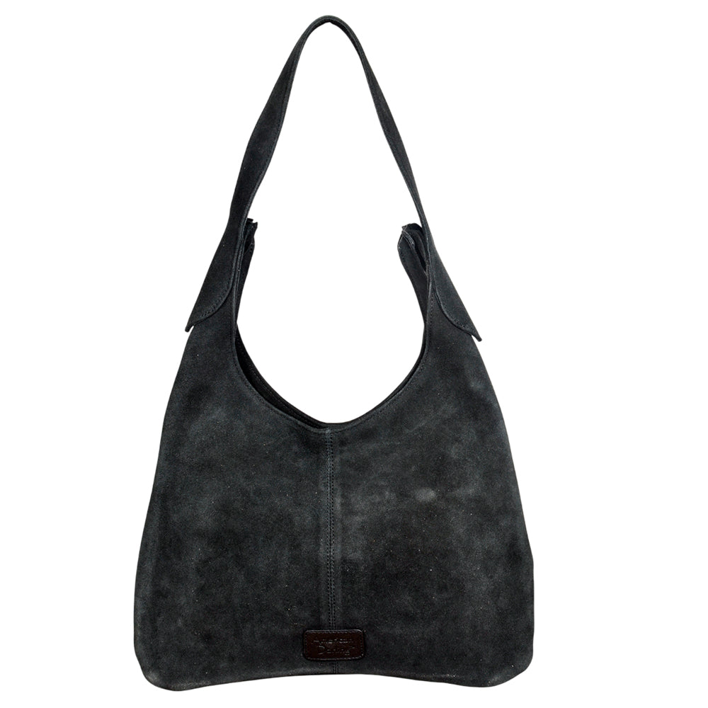 ADBGA1100 Western Genuine Suede Hobo Bag with Rodeo Bronc & Sunflower Embroidery