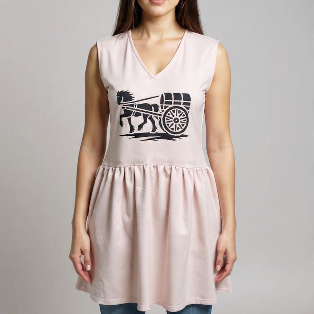 ADDR029 American Darling Graphic Horse Print Cotton Fabric Sleeveless Apparel Dress