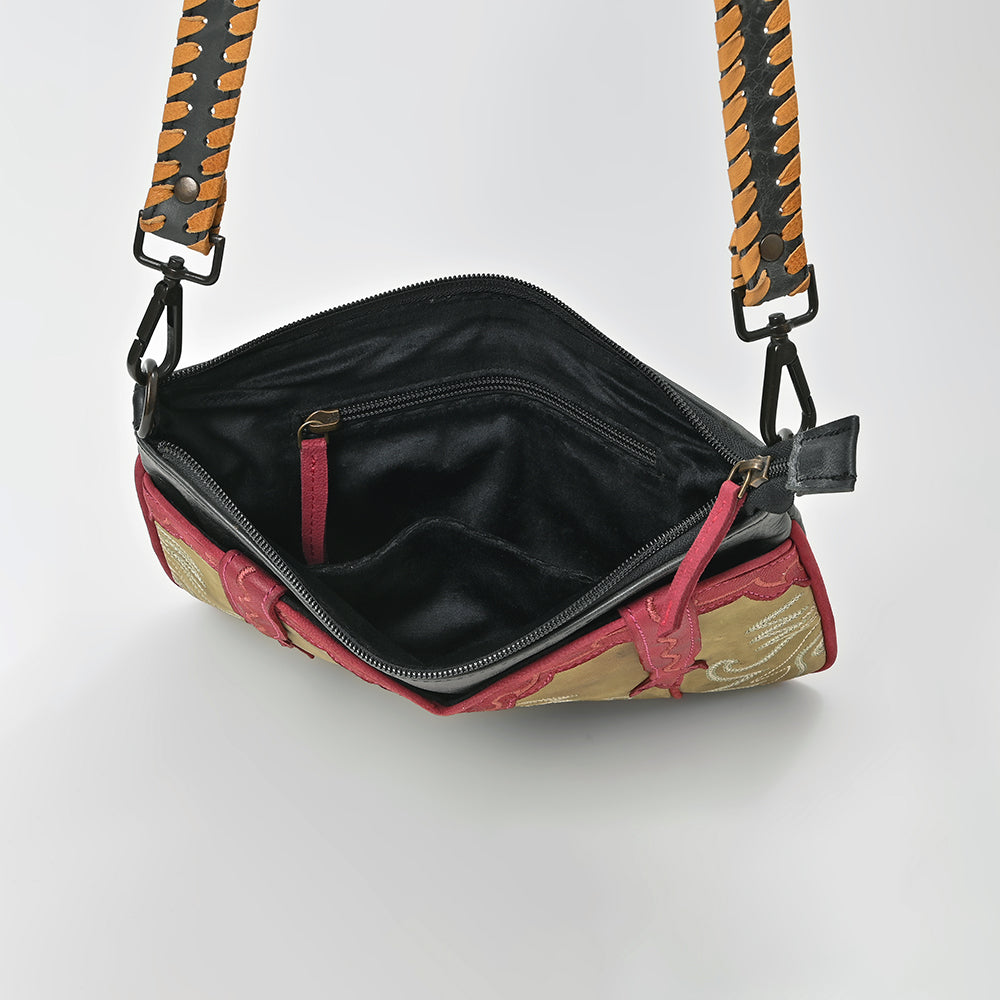 ADBGZ1108 American Darling Western Embroidered Genuine Leather Crossbody Handbag