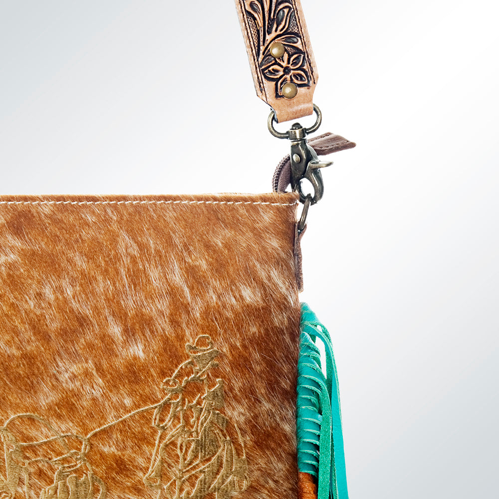 GIBG247 Large Crossbody Hair On Genuine Leather Women Bag Western Handbag Purse