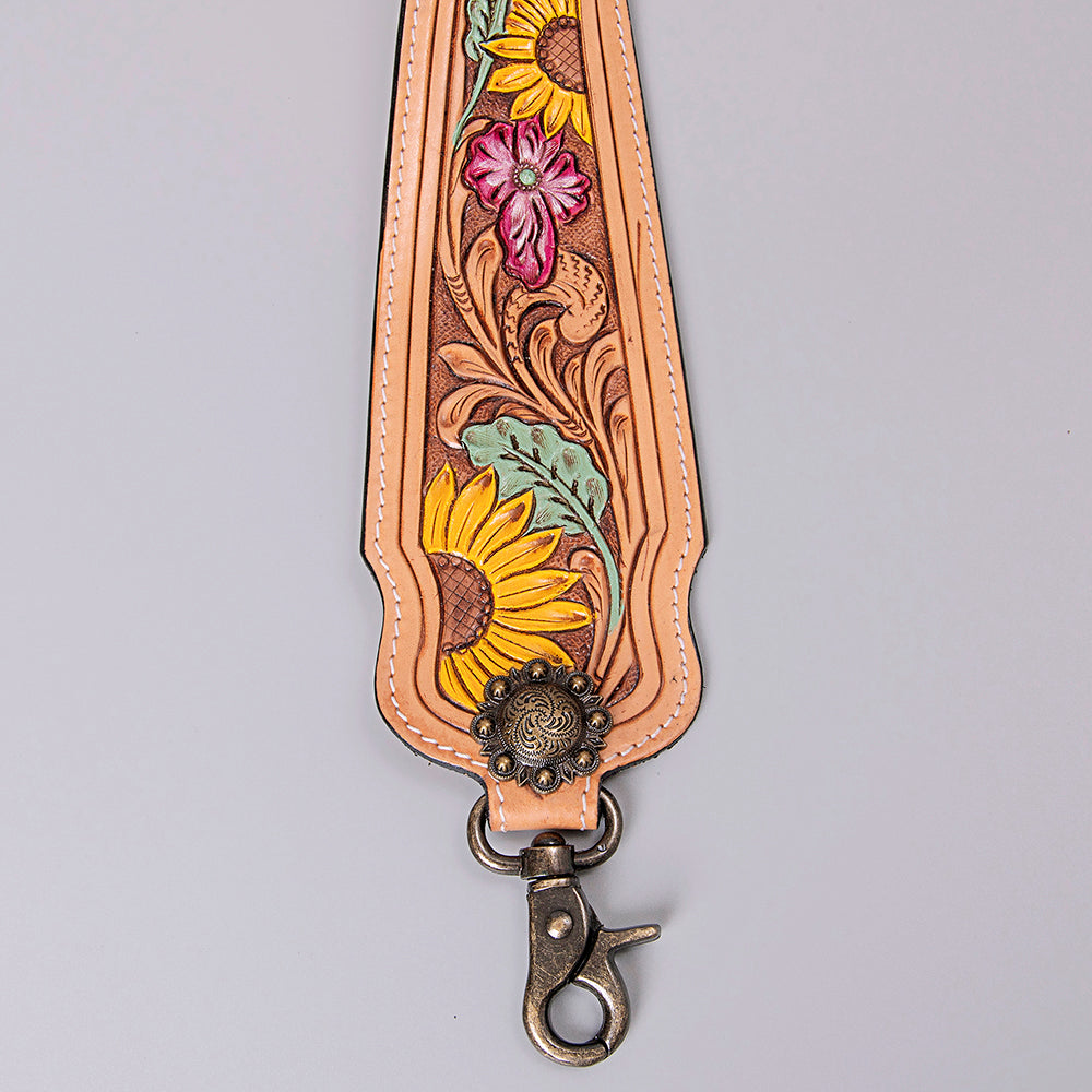 LC-ADSTF163 Hand Tooled Genuine Leather Handle Strap