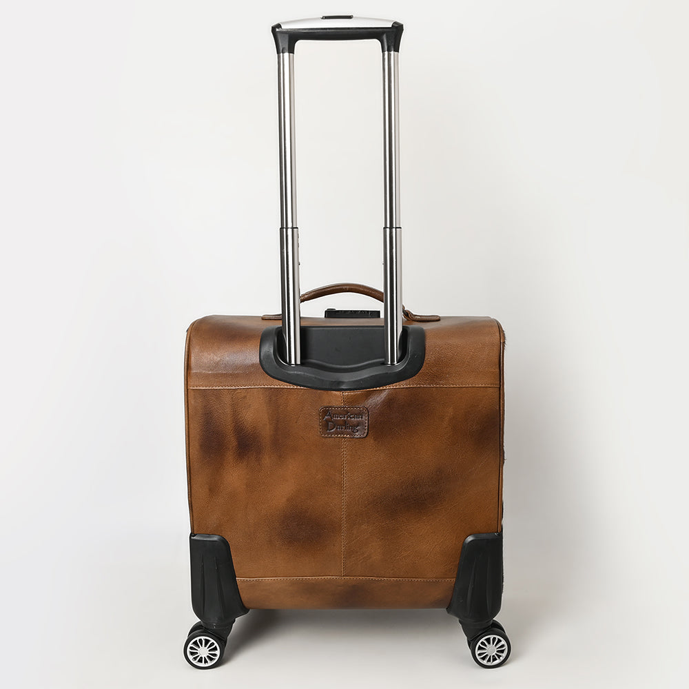 ADBG1296 American Darling Hair-On Cowhide Western Trolley Bag - Genuine Leather Hand-Tooled Luggage