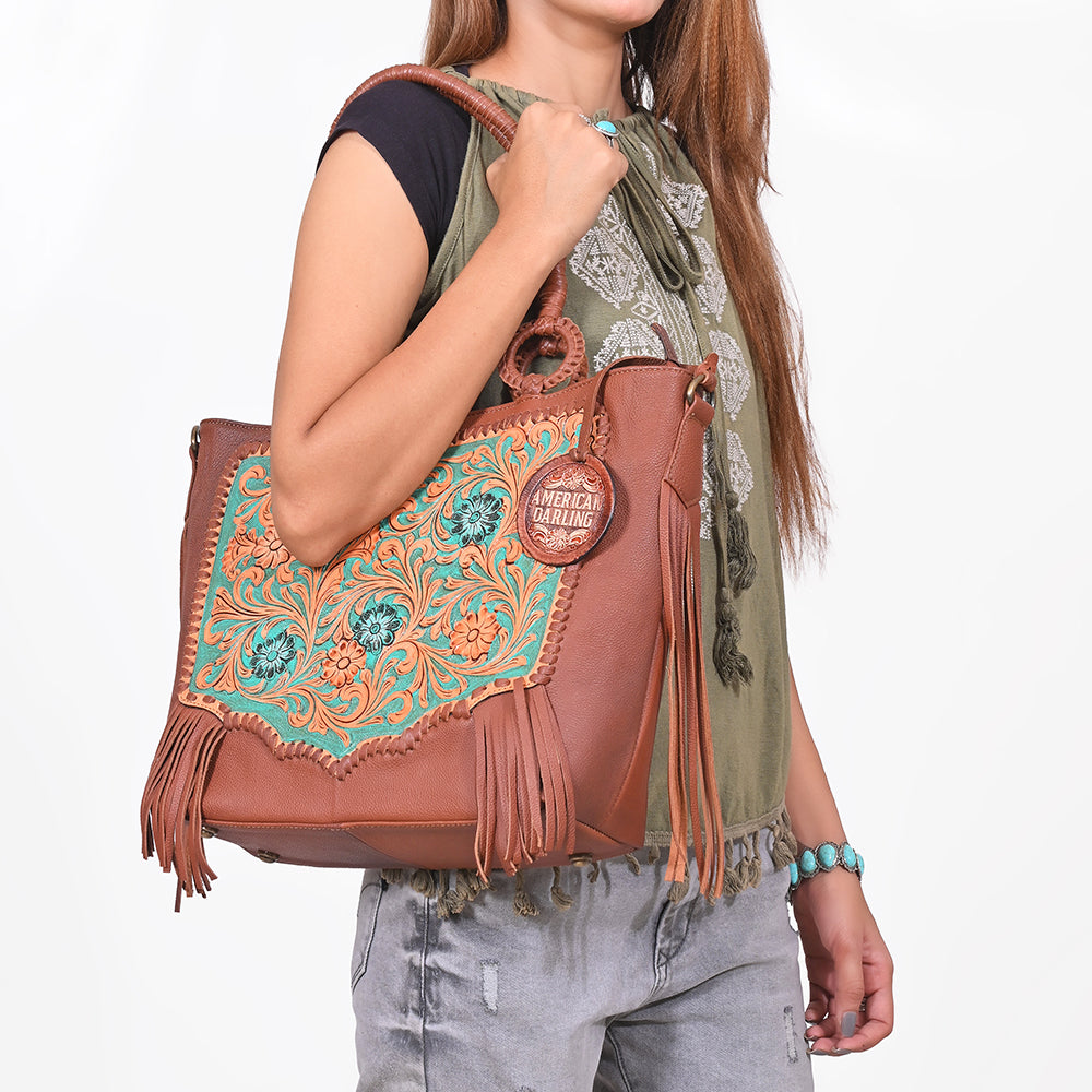 ADBGA1010 Crossbody Hand Tooled Genuine Leather Women Bag