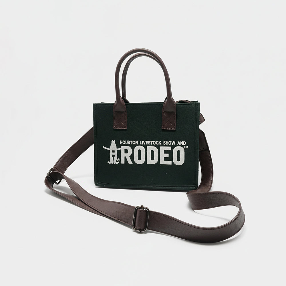Downtown Rodeo Black Mini Tote Bag - Genuine Leather Handle Bag