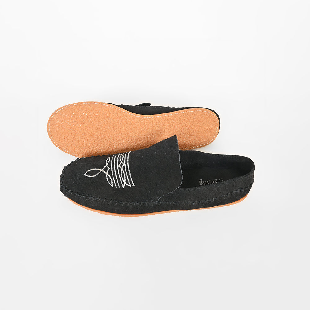 ADFT186 Western Embroidered Genuine Leather Moccasins American Darling