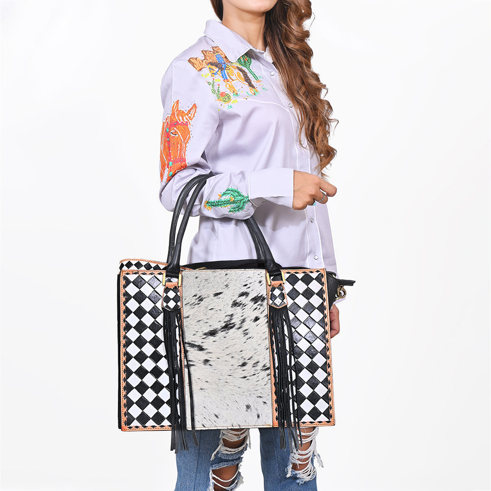 OHG211 Tote Hair on Genuine Western Leather Women Bag