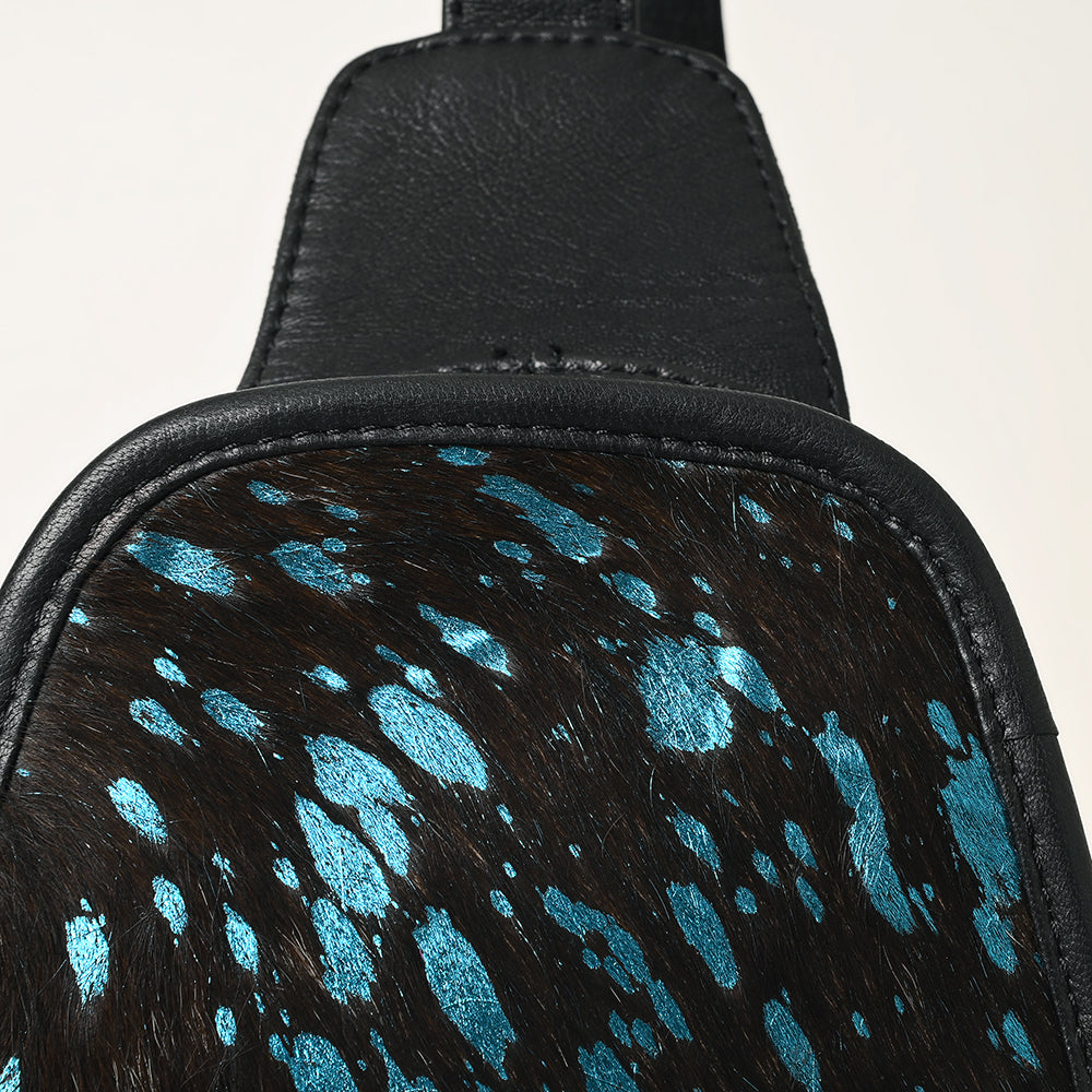 ADBG1146 American Darling Floral Hand Tooled Bag | Hair on Cowhide Sling