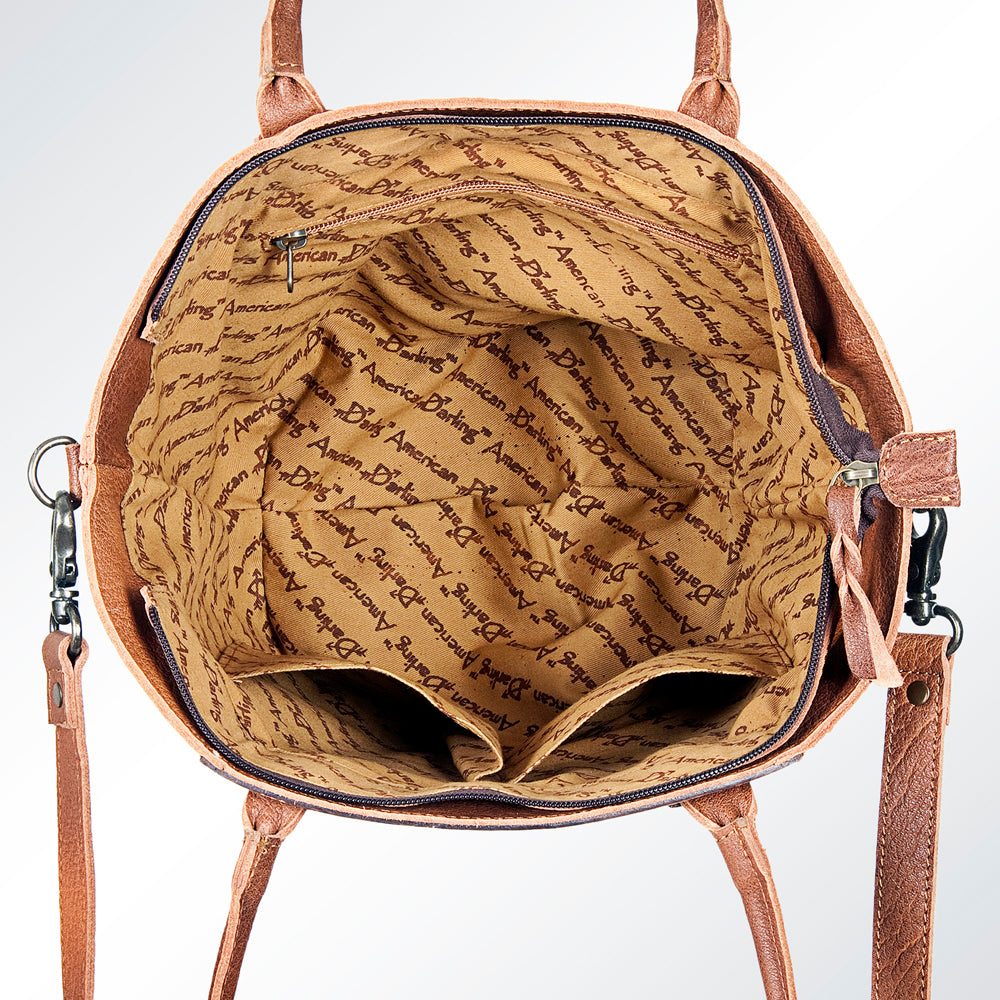 ADBG621B American Darling Hand Tooled Floral Western Leather Tote Bag